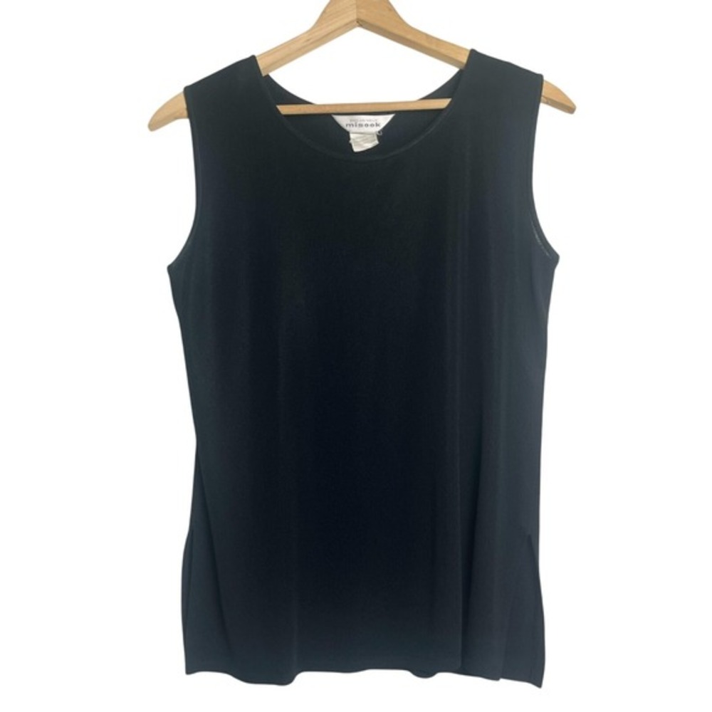 Misook Tank Top Womens XL Black Sleeveless minimalist classic staple capsule